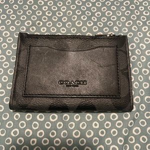 Coach wallet in coach signature black and gray
